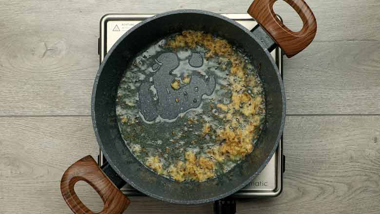 Prepare the tempering - tadka for the besan kadhi