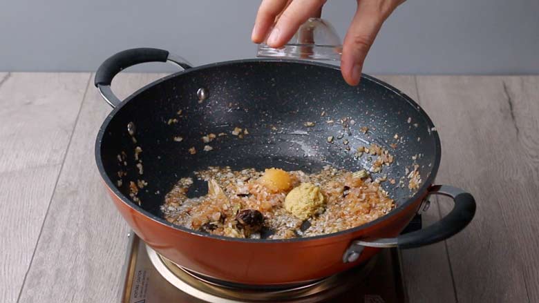 Add garlic and ginger pastes to the golden brown onion - Keema Pav Recipe