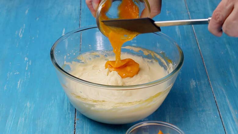 Add some more mango puree to the yogurt mixture ensuring that the shrikhand does not thin out too much. You want it thick - Mango Shrikhand Recipe