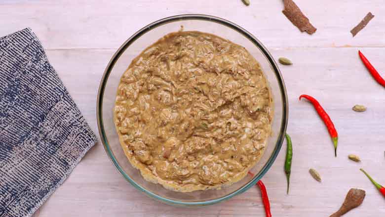 Remove marinated chicken from the refrigerator at least 1 hour before cooking and allow to return to room temperature - Dum ka Murgh Recipe