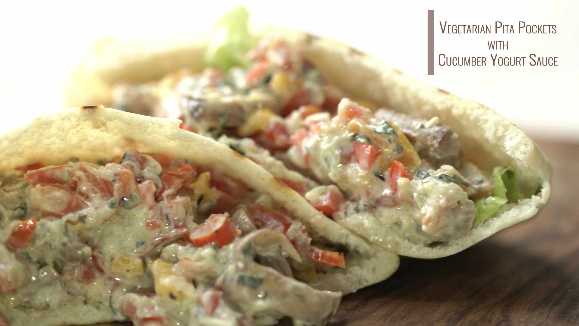 Easy Stuffed Vegetarian Pita Pockets with Cucumber Yogurt Sauce