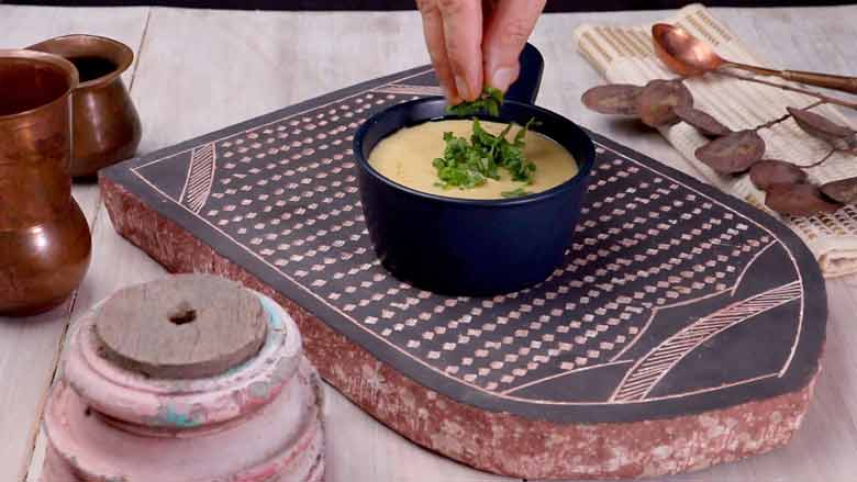 Garnish Dal Sultani with chopped green chillies and coriander leaves and serve hot - Sultani Dal Recipe