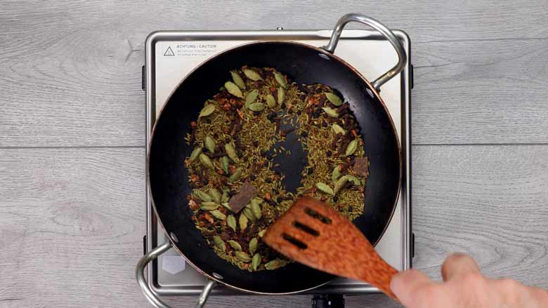 Dry roast spices till aromatic - Meat Masala Powder Recipe