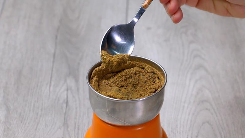 Run grinder till spices are powdered to a fine consistency - Meat Masala Powder Recipe