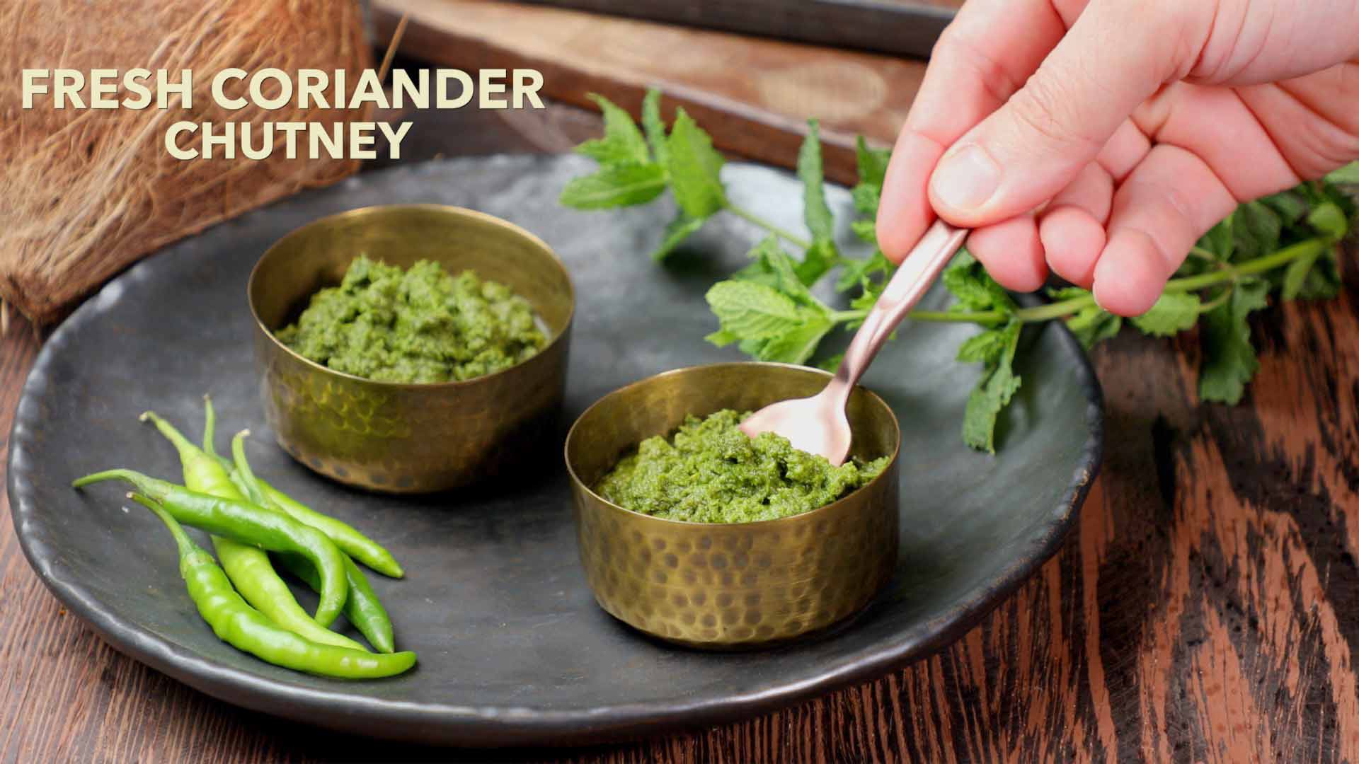 Fresh Coriander Chutney | Easy Dhaniya Chutney Recipe with Coconut | Malli Chutney