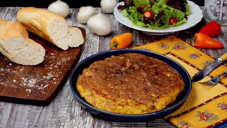 Allow to cool for about 10 minutes then serve the Spanish Omelette warm or at room temperature - Spanish Omelette Recipe