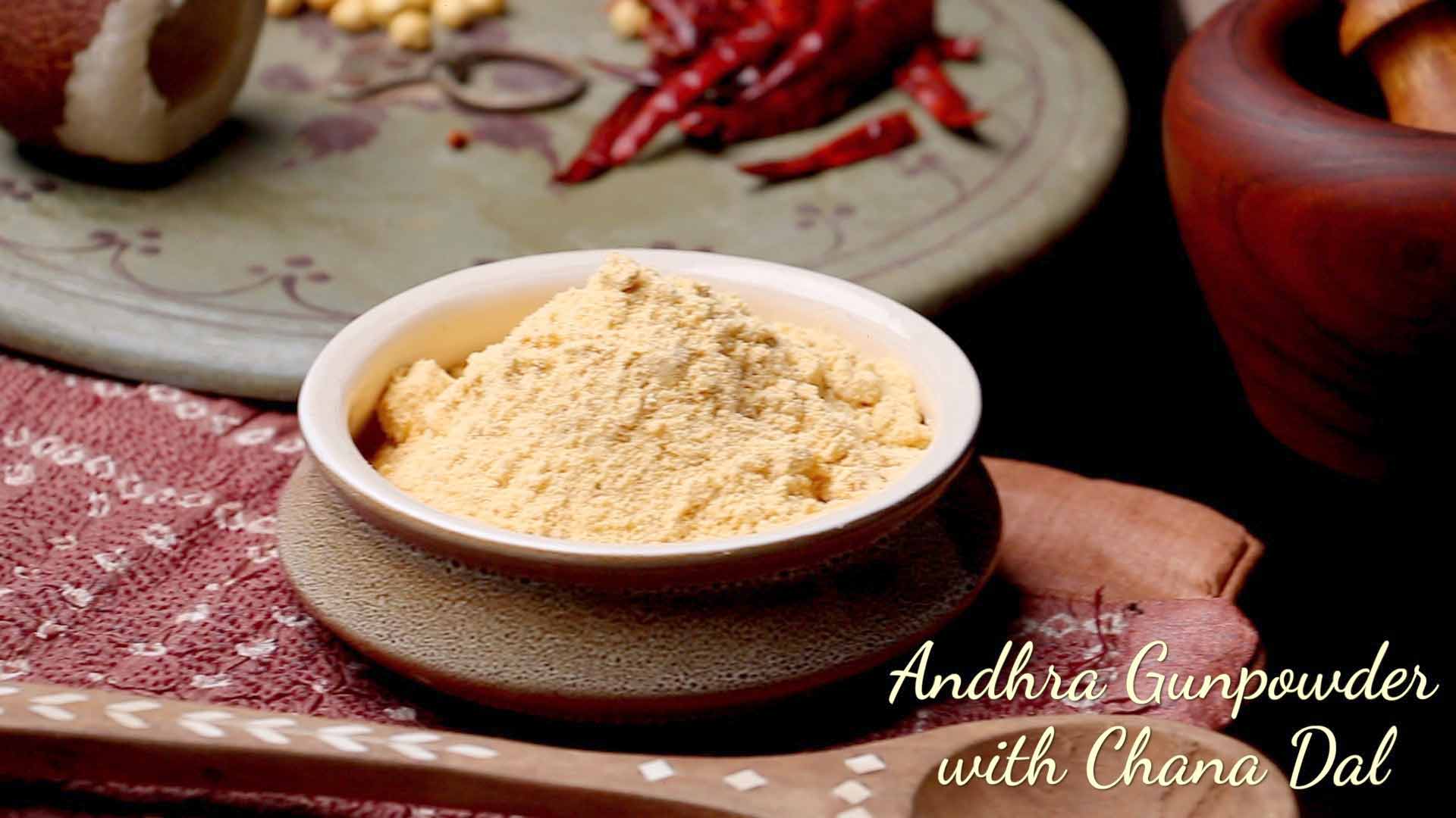 Andhra Gunpowder with Chana Dal Recipe | Putnala Pappu Podi
