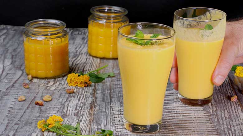 Enjoy chilled mango lassi - Mango Lassi Recipe All done. Have you got nutrition already? Or not? Also main thumbnails are pending.