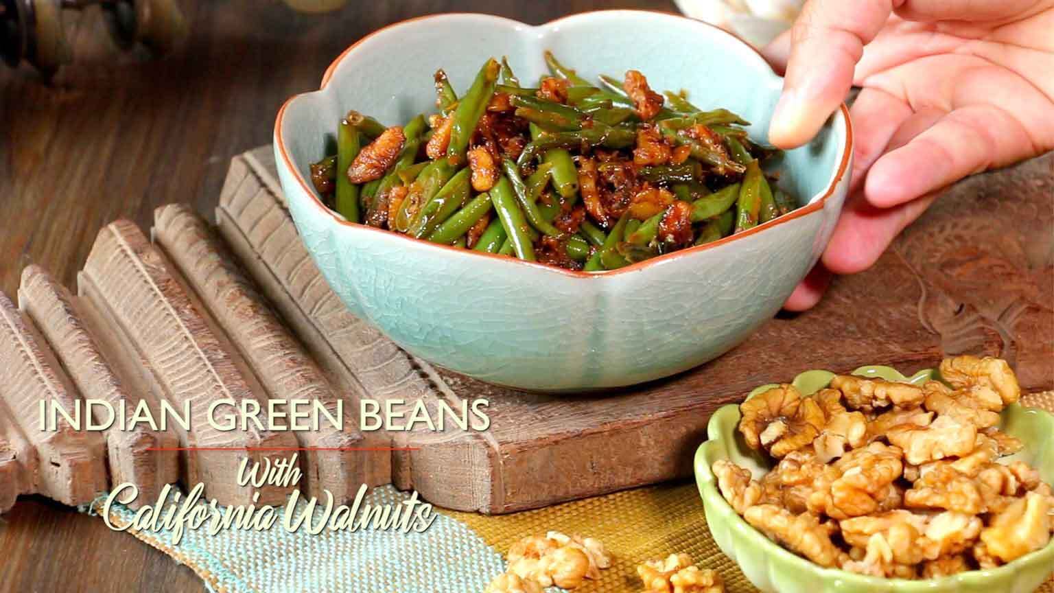 Indian Green Beans with California Walnuts Recipe