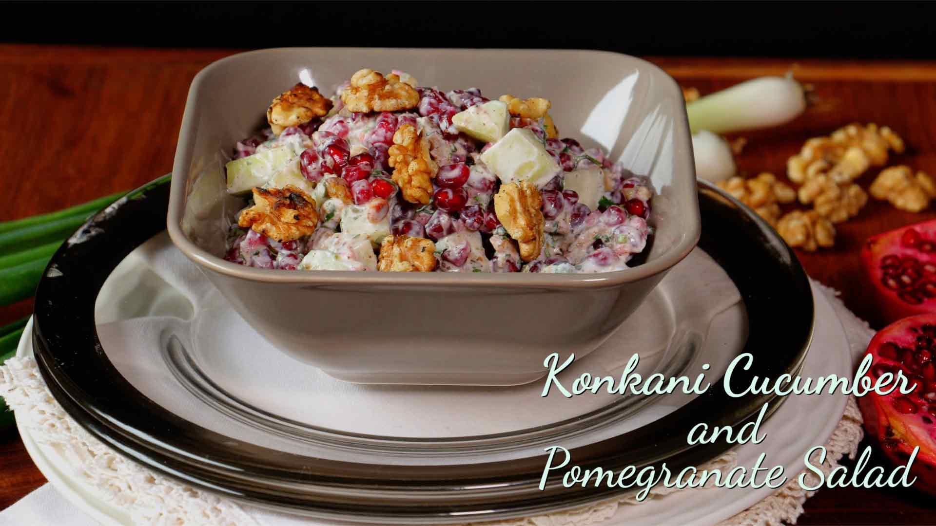 Konkani Cucumber and Pomegranate Salad Recipe