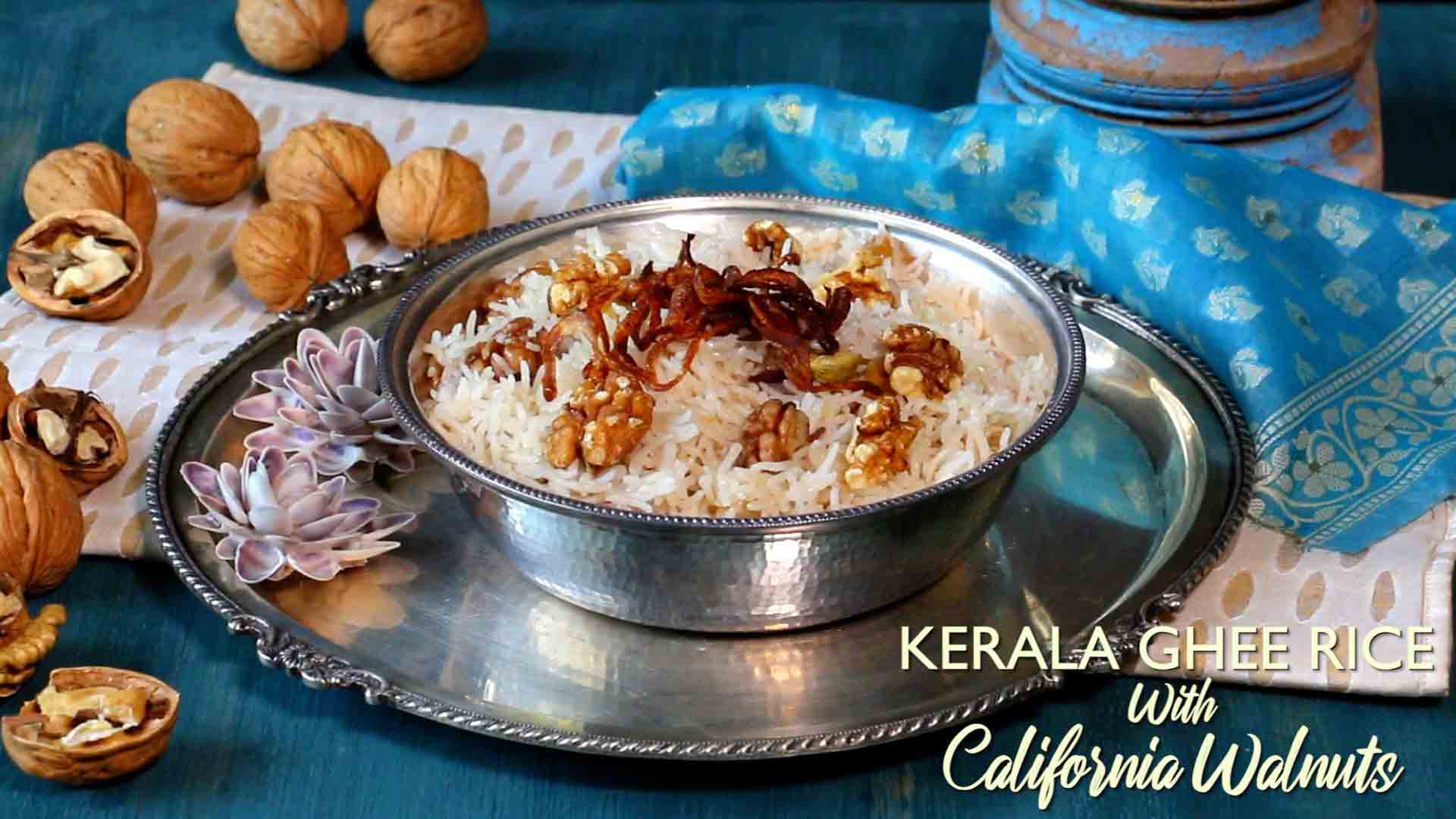kerala ghee rice with california walnuts recipe