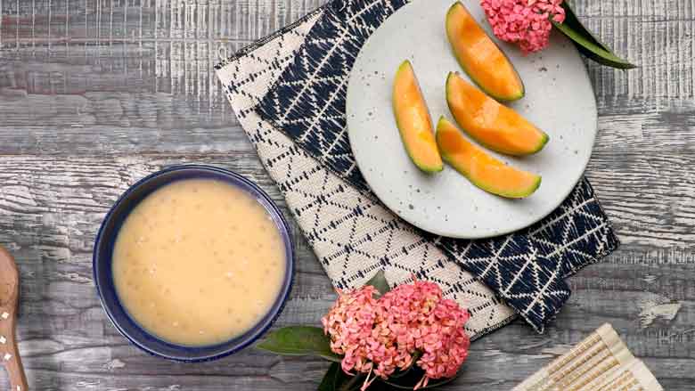 Chill for 30 minutes in the refrigerator before serving - Muskmelon Payasam Recipe
