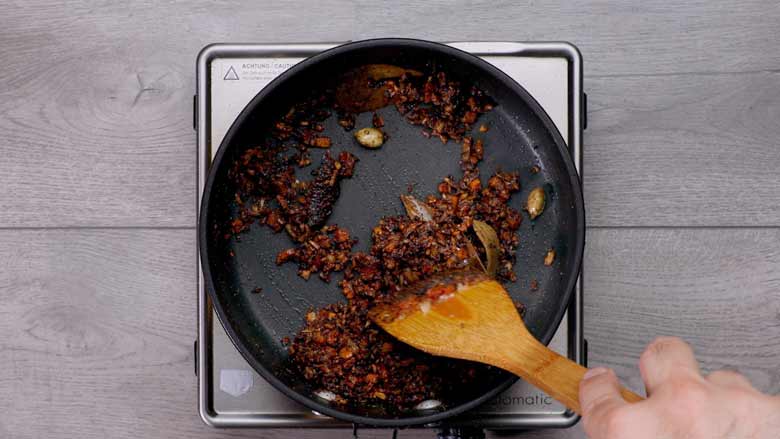 Add salt and dry spice powders including pindi chana masala, and cook for a couple of minutes - - Kala Chana Pulao Recipe