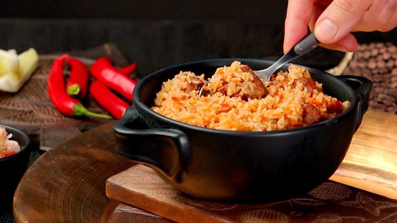 Serve Ambur Mutton Biryani hot - Ambur Biryani Recipe