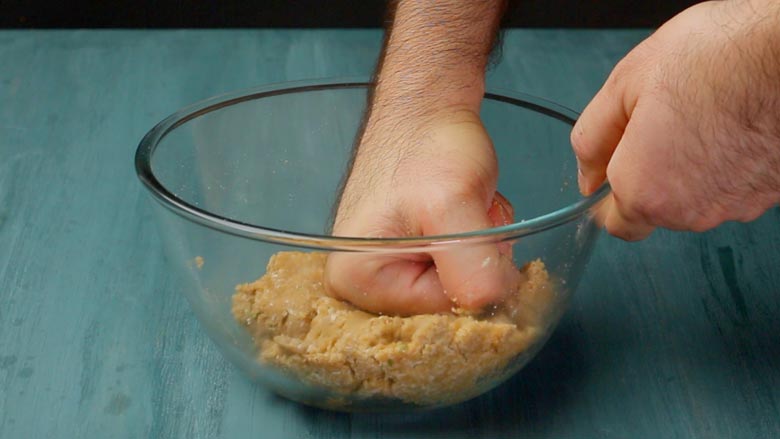 Knead well to a stiff dough - Thekua Recipe