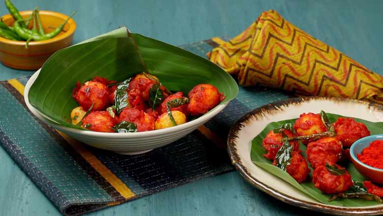 One of the best vegetarian snack recipes ever – Potato 65 or Aloo 65 – spicy, crispy, crunchy potatoes - Potato 65 Recipe