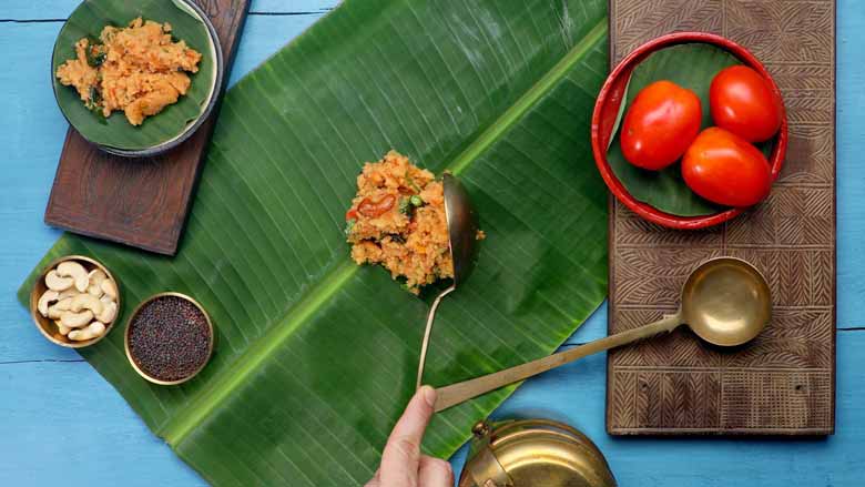 Serve hot and fresh. Tomato upma’s vibrant colour and gently spiced, savoury and tangy taste will entice even those who are bored of regular upma - Tomato Bath Upma Recipe