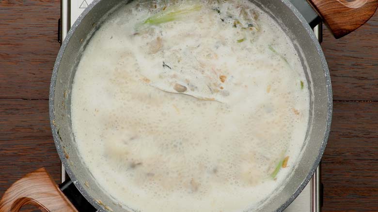 Add milk and bring to a boil before reducing the heat to allow the soup to simmer, covered, for about 15 minutes - Best Mushroom Soup Recipe