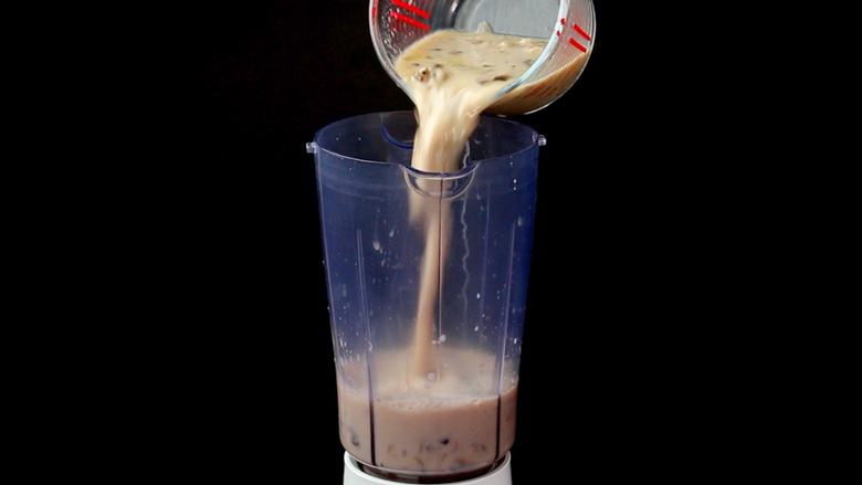 Remove bay leaf and thyme from the soup and once slightly cooled, blend soup till smooth - Cream of Mushroom Soup Recipe