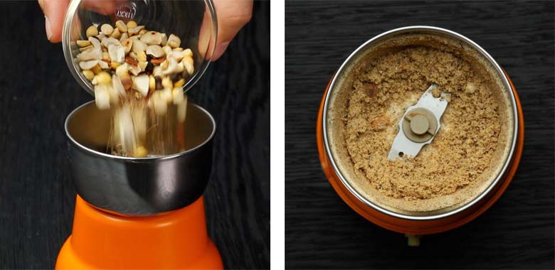transfer roasted spices to a grinder and grind to make a biryani masala powder - Hyderabadi Dum Biryani Recipe