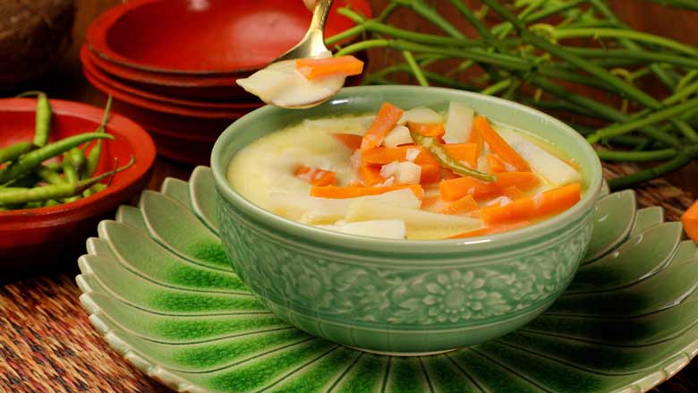 Serve hot. Our easy recipe for vegetable stew Kerala style yields a creamy & aromatic vegetable stew with the goodness of coconut milk and nourishment from vegetables - Vegetable Stew Recipe Kerala Style