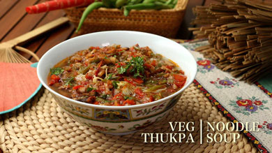 Veg Soupy Noodles | Veg Thukpa Recipe | How to Make Vegetable Thukpa