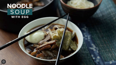 Noodle Soup with Egg Recipe | Cooking Easy and Tasty Noodles | Tsukimi Udon Noodle Soup