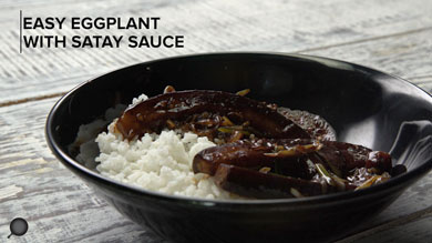 Easy Eggplant with Satay Sauce | Brinjal with Satay Sauce Recipe  | Quick Cooking at Home
