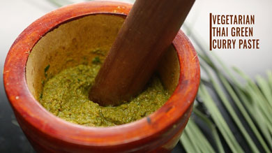 How to make Thai Green Curry Paste from scratch | Vegetarian Version | In English and Hindi