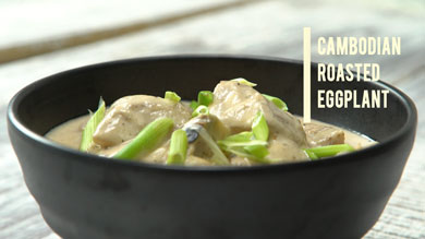 Flame Roasted Eggplant with Ginger and Coconut | Easy Vegetarian