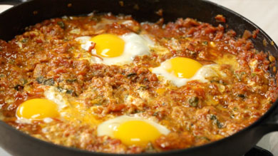 Fiery Shakshuka | Eggs Poached in a Spicy Hearty Tomato Sauce