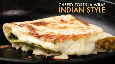 Cheesy Tortilla Wrap Indian Style | Chatpata Cheese Roti Wrap