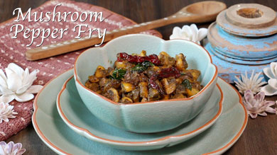 Mushroom Pepper Fry Recipe | Restaurant Style Mushroom Pepper Fry