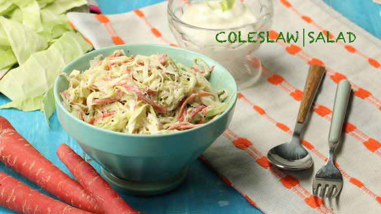 Coleslaw | Salad Recipe | How to Make a Chilled Salad at Home