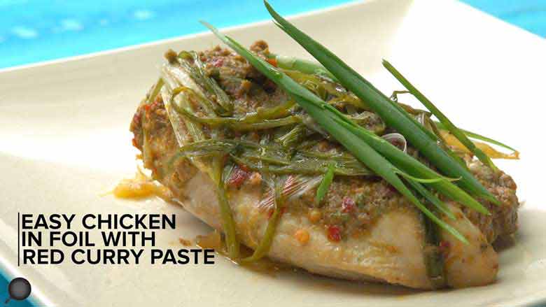 Easy Chicken in foil with Red Curry Paste Recipe | Healthy Chicken Recipes | Thai Cuisine