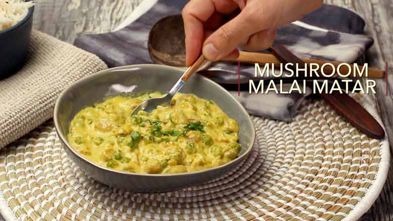 Mushroom Malai Matar Recipe | Make Perfect Matar Malai Mushroom at Home